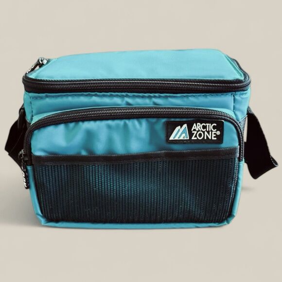 Arctic Zone Soft Shell Insulated Bag Travel Lunch Cooler Teal Strap Net Pocket - Picture 1 of 9